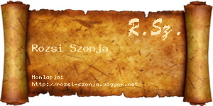 Rozsi Szonja névjegykártya